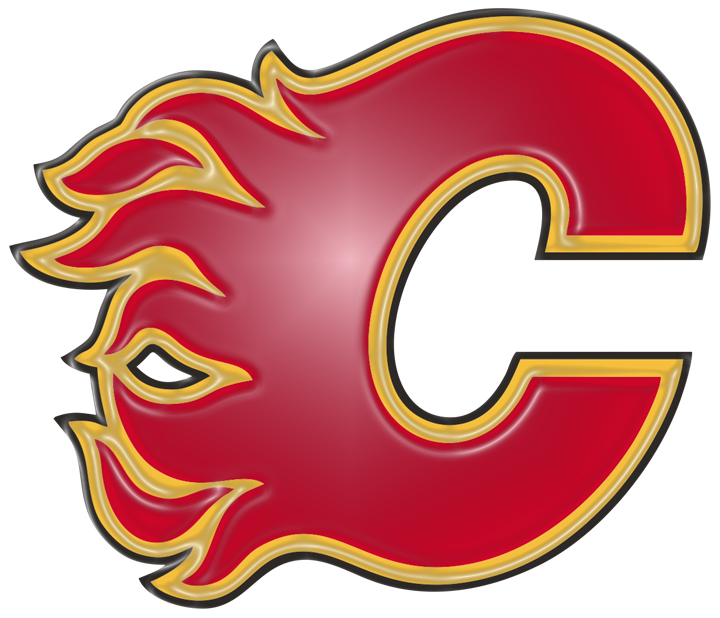 Calgary Flames Plastic Effect Logo iron on paper